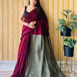 Anouk Pure Cotton Khadi Saree-image-56