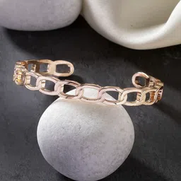 Anouk Men Rose Gold-Plated Cuff Bracelet-image-95