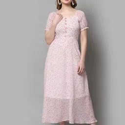 BAESD Women Floral Print Puff Sleeve Fit & Flare Maxi Dress-picture-14