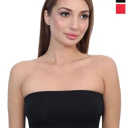 Glamoras Bandeau Black,Red Bra Full Coverage-43