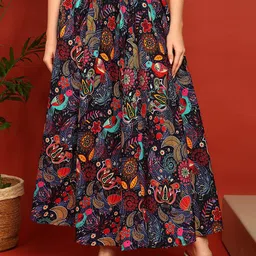 VAHSON Printed A-Line Maxi Skirt-picture-5