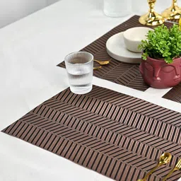MARKET99 Brown & Black 6 Pieces Textured Table Placemats-23
