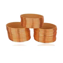 Guddan Set of 48 Golden Glossy Metal Bangles image 2