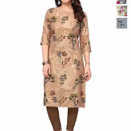 KETAKI FASHION Selection Of 4 Floral Printed Round Neck Straight Kurtas-32