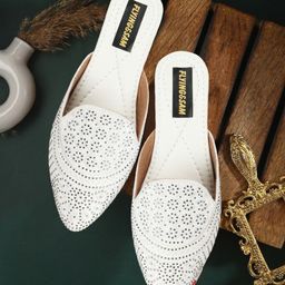 FLYING&SAM Women Embellished Ethnic Mules Flats-image-19