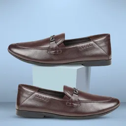 EZOK Men Leather Slip-On Flatforms Casual Shoes-image-24