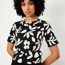 max Floral Printed Round Neck T-shirt-image-55