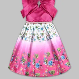 Girls Floral Print Sleeveless Fit and Flare Frock Dress-14