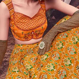 Fusionic Embroidered Thread Work Semi-Stitched Lehenga & Unstitched Blouse With Dupatta image 2