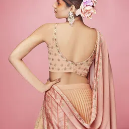 Fusionic Embroidered Mirror Work Semi-Stitched Lehenga & Unstitched Blouse With Dupatta image 4