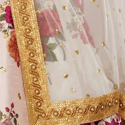 FABPIXEL Printed Semi-Stitched Lehenga & Unstitched Blouse With Dupatta image 4