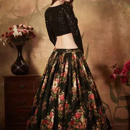 FABPIXEL Embroidered Semi-Stitched Lehenga & Unstitched Blouse With Dupatta image 5