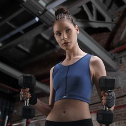 Reebok Women Blue Solid Lux Perform Crop Top with Styled Back-image-34