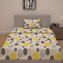 Divine Casa Quarry Polka Dot Printed Bedding Sets Include 1 Single Bedsheet & 1 Dohar image 2