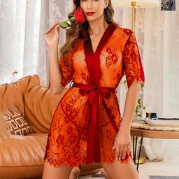 Aamarsh Pack Of 2 Self Design V-Neck Net Baby Doll-picture-25