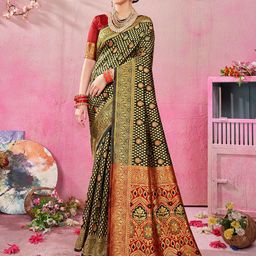 Anouk Ethnic Motifs Woven Design Banarasi Saree-image-90