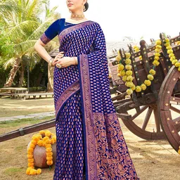 Anouk Woven Design Zari Art Silk Banarasi Saree-image-95