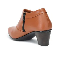 Shezone Tan Block Heeled Boots image 5