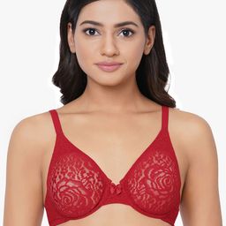 Wacoal Women Red Non Padded Underwired Full Coverage Lace Bra-21