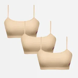 Sillysally Girls Pack of 3 Seamless Double Layer All Day Comfort Beginners Sports Bra-28