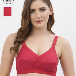 Floret Red Pack Of 2 CrossFit Bra-21