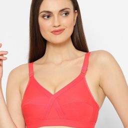 Floret Set Of 2 Red & Maroon Non Padded & Non Wired Solid Bra image 2