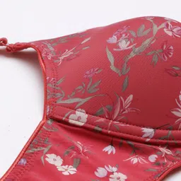 Enamor Red Dope Dye Ecolite Fabric Smooth Support Bra -Padded Wirefree and High Coverage image 5