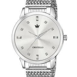 CRESTELLO Men Silver-Toned Dial & Bracelet Style Straps Analogue Watch CR-SLM001-SLV-image-48