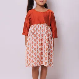 My Little Lambs Red Floral Empire Dress-picture-41