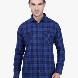 Kuons Avenue Smart Slim Fit Tartan Checks Opaque Checked Cotton Casual Shirt-image-89
