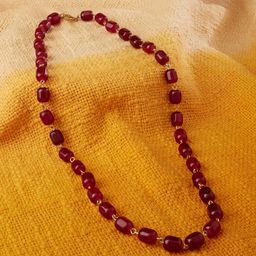Zaveri Pearls Gold-Toned & Maroon Gold-Plated Chain-44