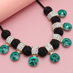 SOHI Green & Black Gold-Plated Necklace-39