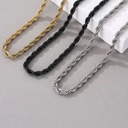 MEENAZ Men Set of 3 Silver Plated Stainless Steel Chain-image-118