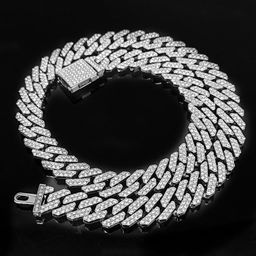 Designs & You Men Silver Plated Stainless Steel American Diamond Studded Chain-image-90