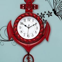 Attractionz Brown & White Textured Round Shaped Vintage Wall Clock-12