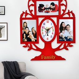 Attractionz Red and White Analogue Contemporary Wall Clock Core-25
