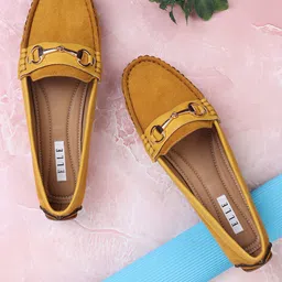 ELLE Women Mustard Printed Loafers-57