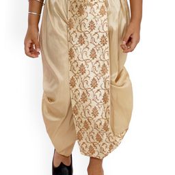 Vastramay Boys' Beige Embroidered Ready-To-Wear Dhoti-picture-17