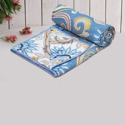 RRC White & Blue Ethnic Motifs AC Room 120 GSM Double Bed Dohar-picture-32