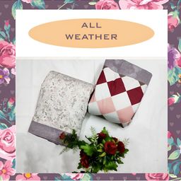 ELAN DREAMS Cream-Coloured & Pink Geometric AC Room 110 GSM Single Bed Dohar-picture-2