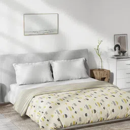 DDecor Live Beautiful Yellow Printed Cotton Mild Winter 180GSM Reversible Double Bed Dohar-image-6