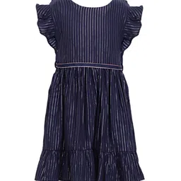 A Little Fable Girls Blue & White Striped Dress-image-66