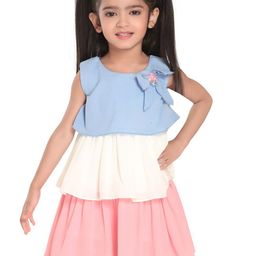 Peppermint Girls Round Neck Layered Cotton A-Line Dress-image-95
