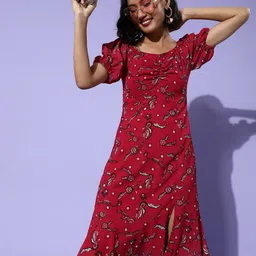 Miss Chase Multicoloured Floral Georgette Dress-image-43