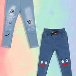 A-Okay Boys Pack Of 2 Slim Fit High-Rise Embroidered Stretchable Jeans-image-92