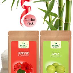 YASHU 100% Pure & Natural Hibiscus & Amla Powder Combo for Dry & Damaged Hair - 100 g Each-17