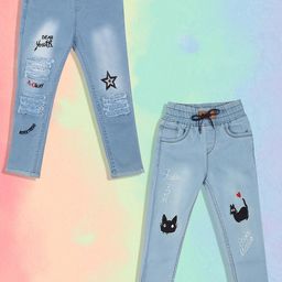 A-Okay Boys Pack Of 2 Slim Fit High-Rise Embroidered Stretchable Jeans-image-90
