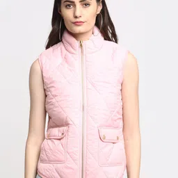 HOUSE OF VEDAS Mock Collar Lightweight Quilted Jacket-13