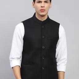 Monte Carlo Men Mandarin Collar Solid Woollen Casual Lightweight Tailored Jacket-picture-35