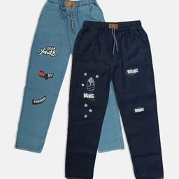 BAESD Girls Pack Of 2 Narrow Medium Shade Clean Look Cotton Jeans-7
